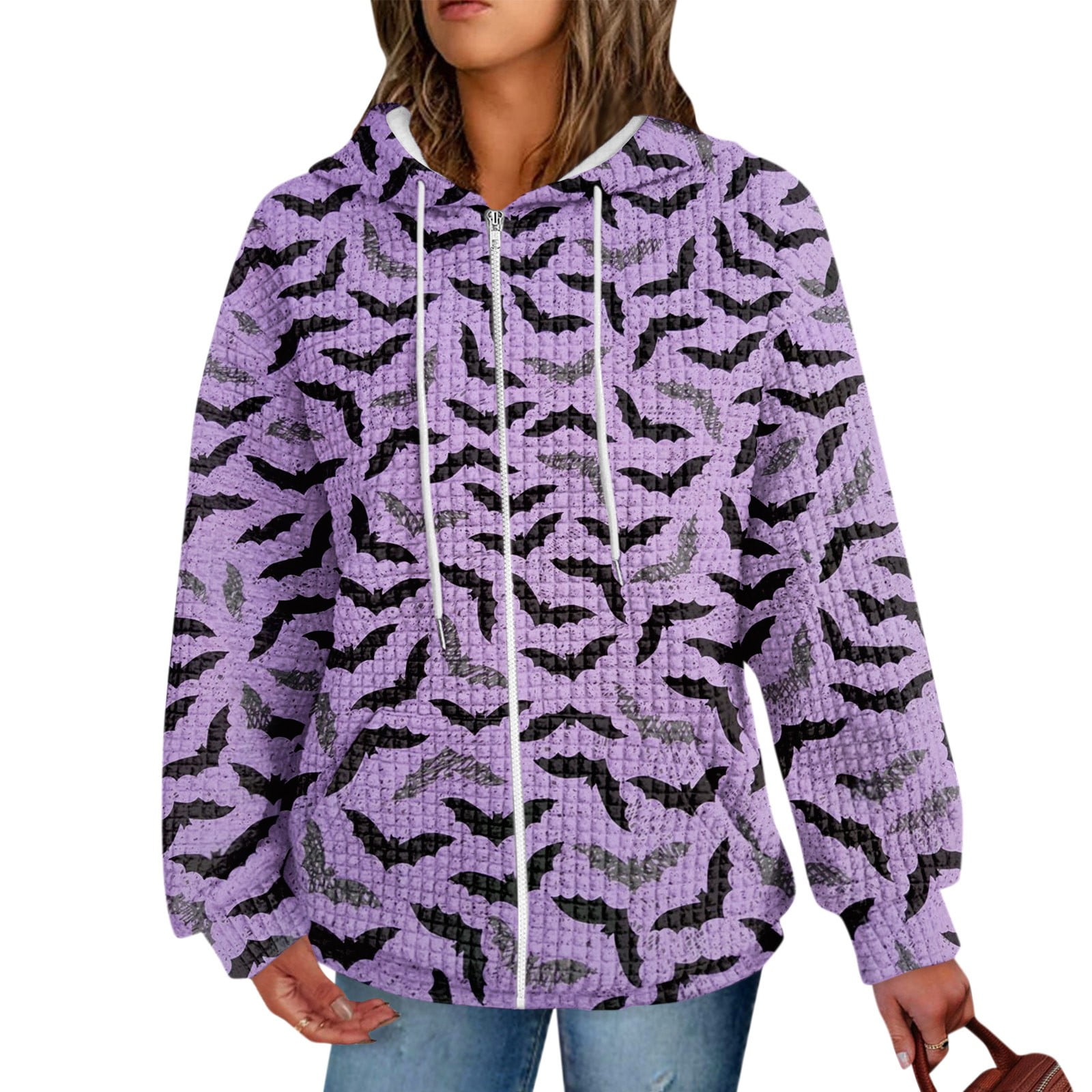 Umitay corduroy jacket women Women's Fashion Leopard Print Long Sleeve Coat  Pocket Loose Zipper Hooded Sweatshirt Jacket