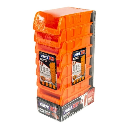 Hobbico Parts Box - 8 Stackable Storage Bins Plastic Small Container Organizer Parts Tray Wall Mount by PowerXT