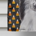 thumbnail image 4 of Black and White Collie Candy Corn Halloween House Flag, 4 of 4