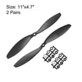 thumbnail image 2 of Hélices RC CW CCW 1147 11x4.7 Pulgadas 2-Van Fixed-Wing para Juguete de Avión, Nylon Negro 2 Pares con Anillo Adaptador, 2 of 4