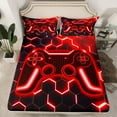 thumbnail image 2 of Erosebridal Teens Gamer Bed Sheets Set Queen Size,Geometric Honeycomb Bedding Queen Size,Hexagon Room Decorative,Ultra Soft,4 Pieces, 2 of 7