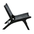 thumbnail image 4 of SAFAVIEH Luna Modern Leather Woven Accent Chair, Black, 4 of 11