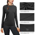 thumbnail image 5 of Women's Long Sleeve UPF 50+ UV Sun Protection Shirts Rash Guard Swim T-Shirt/Hoodie Quick Dry for Outdoor Hiking, 5 of 6