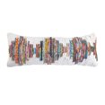 thumbnail image 2 of 14" X 36" White Red Blue Orange And Green 100% Cotton Geometric Zippered Pillow, 2 of 4