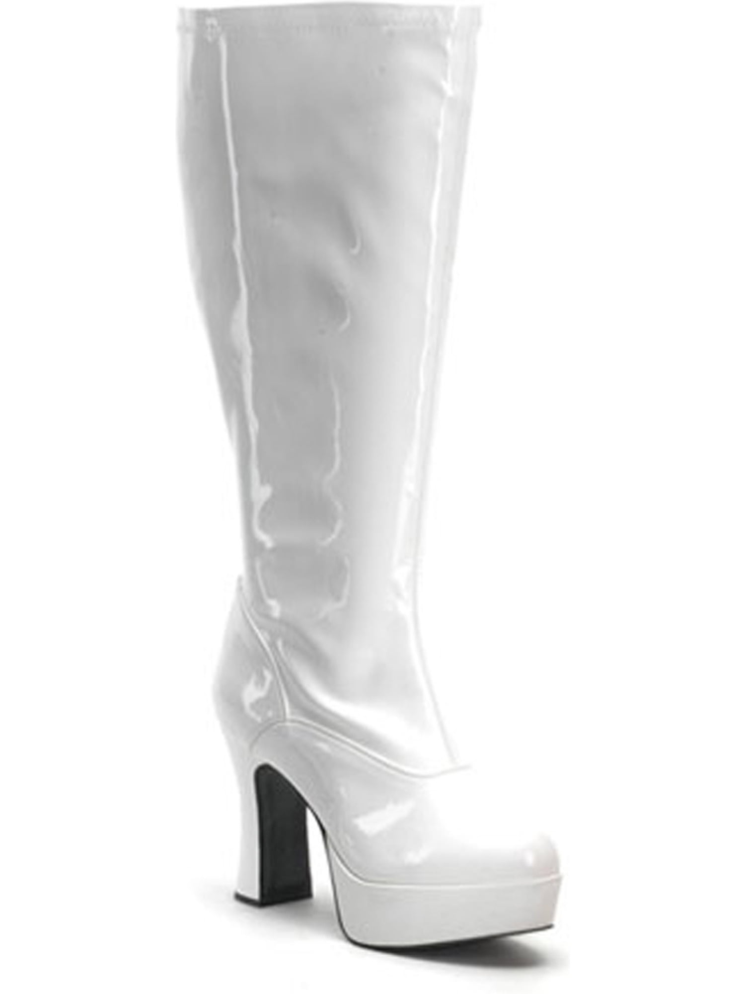 white wide calf thigh high boots