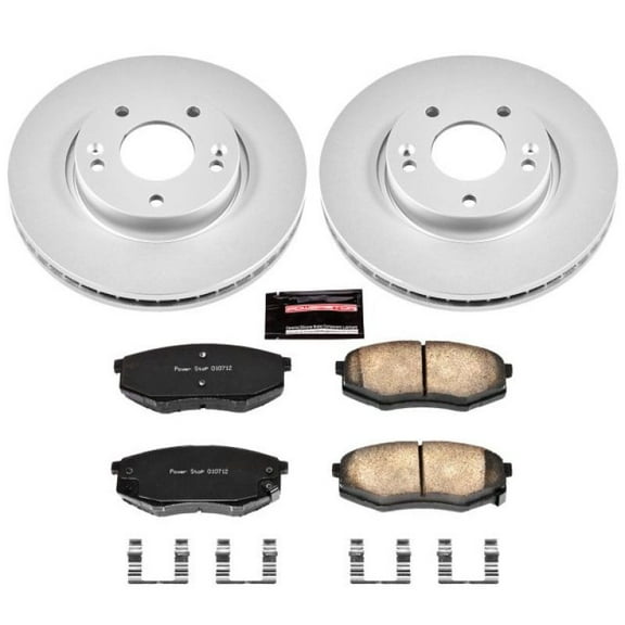 PowerStop Front Geomet Coated Brake Rotor and Pad Kit Fits: HYUNDAI KIA Select Models CRK5806