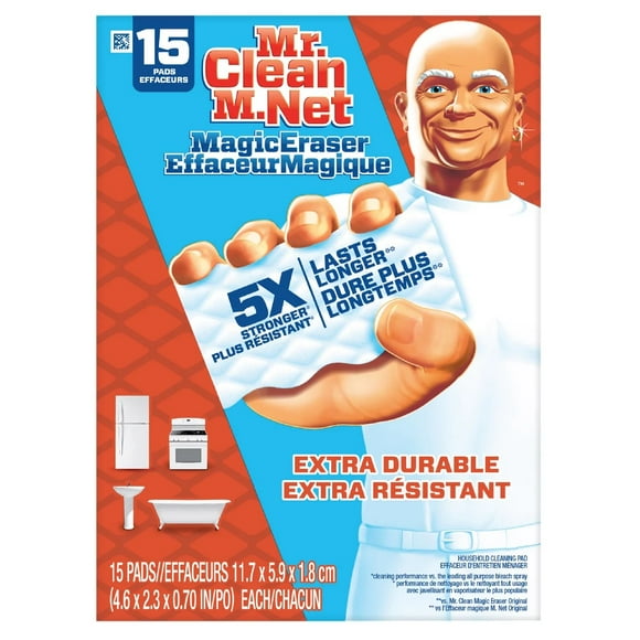 Mr. Clean Effaceur Magique Extra Durable, Lot de 15