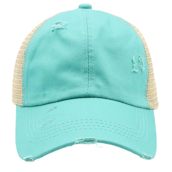 AWZXDE Women's High Ponytail Baseball Cap with Quick-Dry Mesh Back for Casual Outdoor Activities Mint Green,One Size