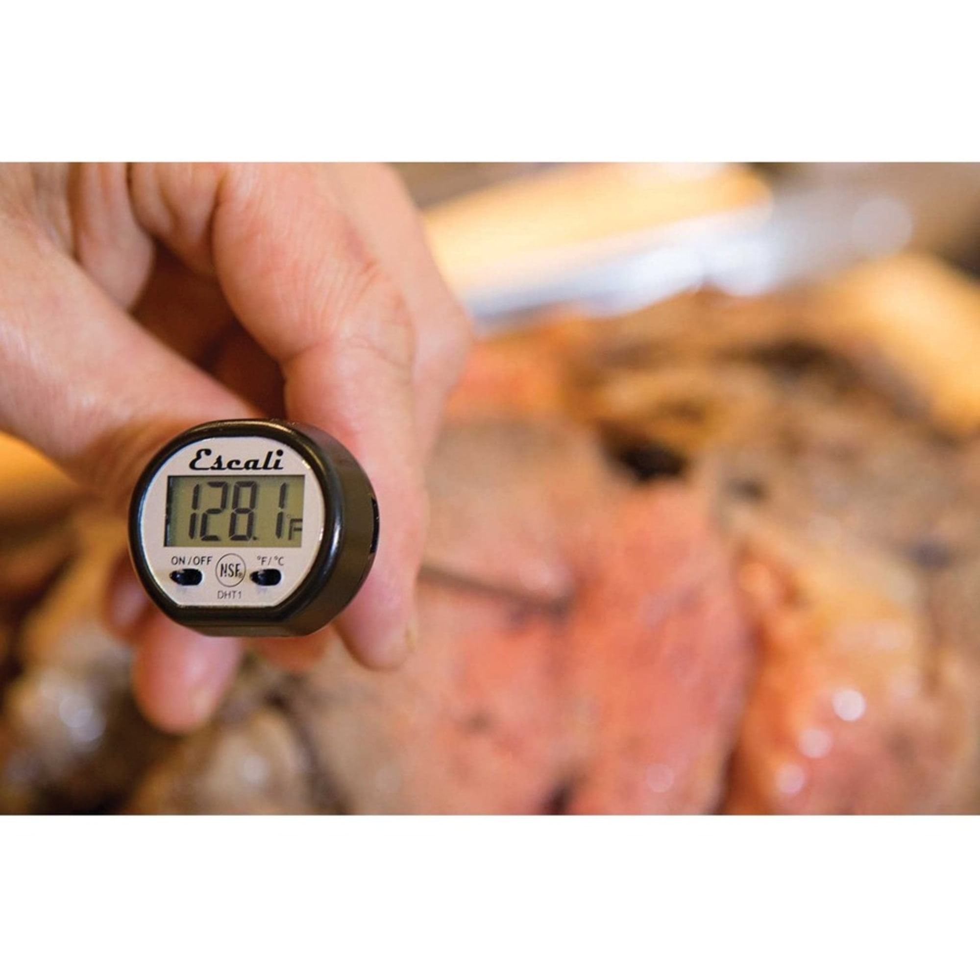 Escali Digital Display Kitchen Thermometer, Target Cooking for Meat, Anti Roll Design Extend Probe Holder NSF Certified