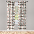 thumbnail image 5 of Ambesonne Cars Window Curtains, Cartoon Vehicle Pattern Spots, Each 28" W x 84" L, Scarlet Teal Tan, 5 of 5