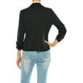 thumbnail image 4 of Moa Collection Women's Fitted Solid Blazer with Button Closure and Ruched Sleeves, 4 of 7