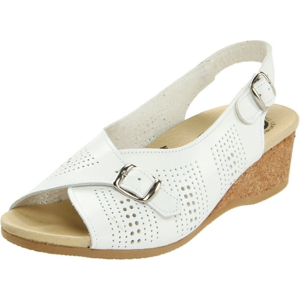 Worishofer - Worishofer Women's Comfort Sling-Back Sandal White Leather ...