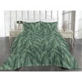 thumbnail image 2 of Ambesonne Jungle Leaves Quilted Bedspread Set 3 Pcs, Botany Feels Leaves, King, Fern Green Jade Green, 2 of 4