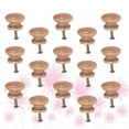 15pcs Wooden Knobs Handle Mushroom Drawer Knobs Door Handle Knob with