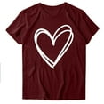 thumbnail image 2 of ZVNAΖH Womens Love Heart Graphic Tees Crew Neck Short Sleeve T Shirt Summer Casual Tops, 2 of 3