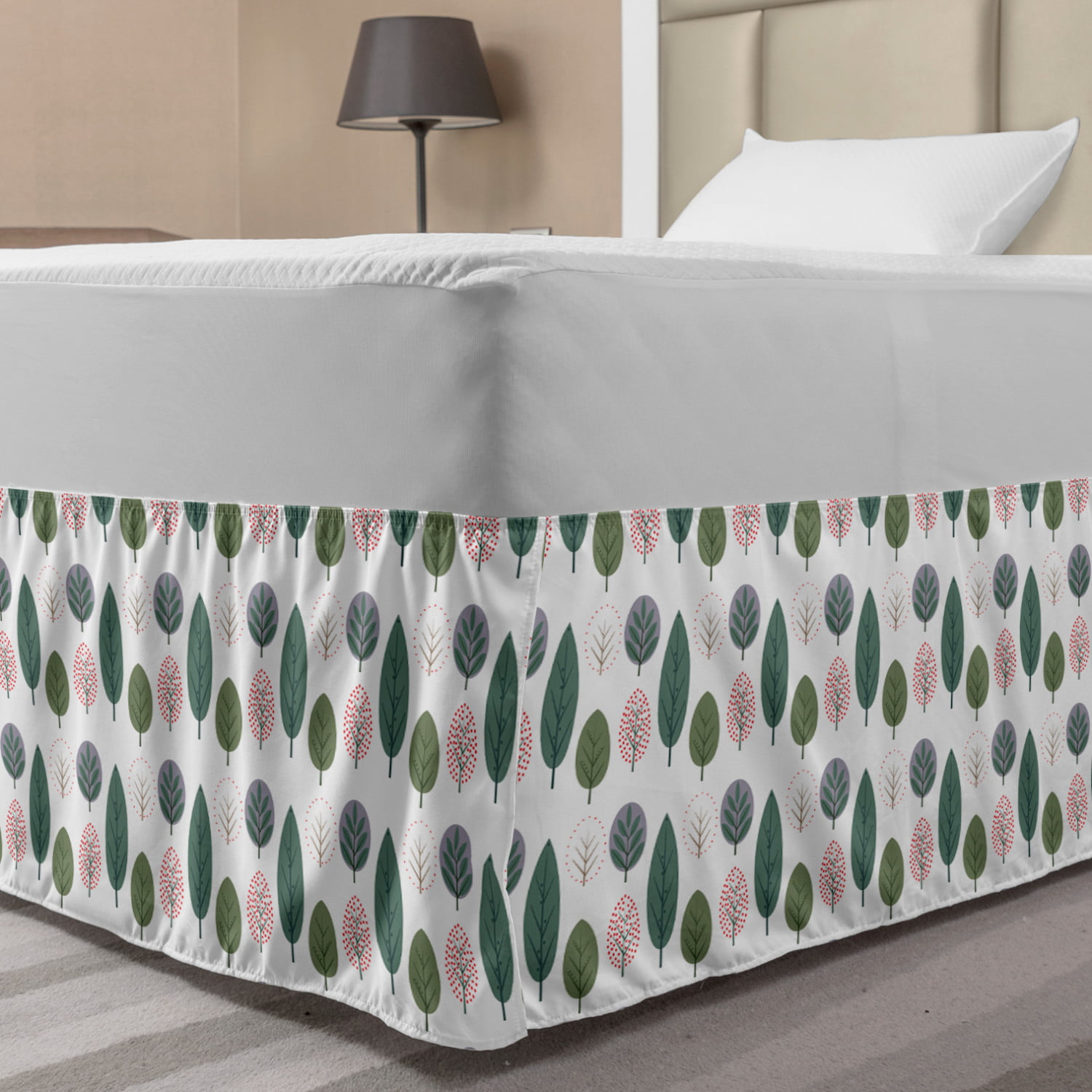 Gingko Bed Skirt, Mother Nature Ginkgo Biloba Tree Leaves Homeopathic  Therapy Foliage Pattern, Elastic Bedskirt Dust Ruffle Wrap Around for  Bedding ...