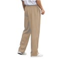 thumbnail image 6 of Kalauyu Mens Casual Pants Elastic Waist Lightweight Loose Fit Pleated Slacks Summer Dress Trousers, 6 of 9