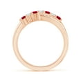 thumbnail image 2 of ANGARA Natural Round Ruby and Diamond Crossover Ring in 14K Rose Gold for Women (Size-2.5mm) | July Birthstone Jewelry for Her | Natural Ruby Rings, 2 of 12