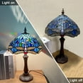 thumbnail image 6 of Vinplus Tiffany Lamp Table Lamp Blue Dragonfly Style Reading Desk Lamp 19" Tall, 6 of 6