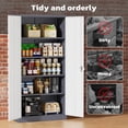 thumbnail image 6 of SOLAURA 72 inches Tall Metal Garage Storage Cabinets, Lockable Steel Storage Cabinet with Doors and Adjustable Shelves for Office, Home, Shops, Garage, Assembly Required, Gray White, 6 of 7