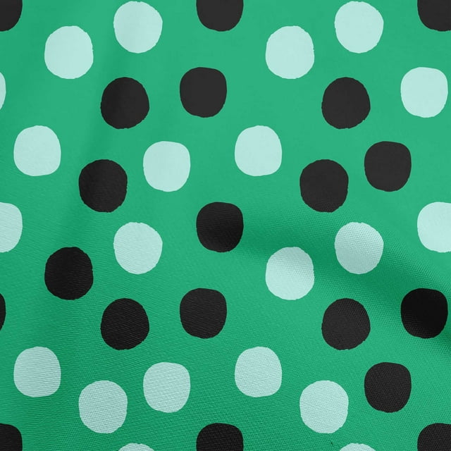 oneOone Tissu Popeline de Coton Vert Mer Tissu Robe à Pois Tissu Imprimé au Mètre 56 Pouces de Large