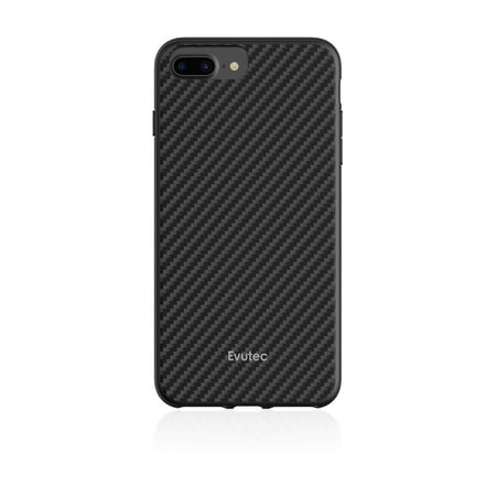Evutec Karbon Unique Hard Smooth heavy-duty Phone Case Cover Compatible with iPhone 6 Plus/6s Plus/7 Plus/8 Plus Real Aramid Fiber Thin Slim 1.6 mm Lightweight Protective (Black) & Free Vent Mount