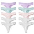 thumbnail image 3 of 10 piezas/juego de bragas de algodón a rayas para mujer, ropa interior sexy, tangas deportivas, lencería cómoda, suave y caliente, 3 of 5
