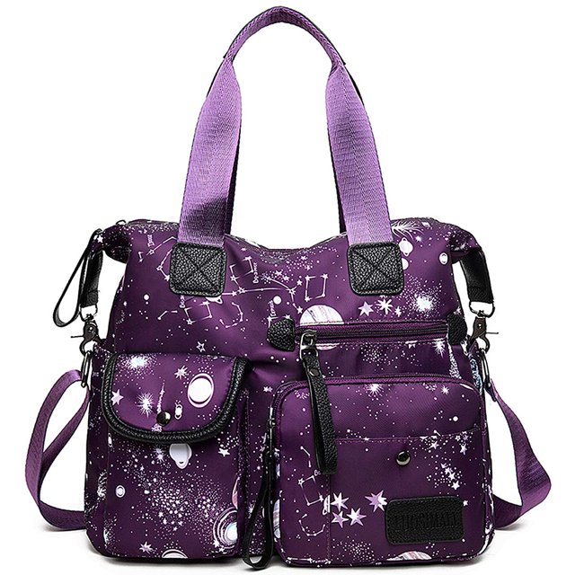 Bolsa YouUo para mujer, de nailon resistente al agua, color morado