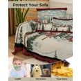 thumbnail image 4 of Christmas Sofa Couch Covers for Dogs, Washable Sectional Couch Slipcovers for Loveseat with Tassels, Farmhouse Snowflake Xmas Tree Red Plaid Non Slip Sofa Throw Cover Blanket L 71''x102'', 4 of 8