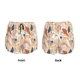 thumbnail image 3 of Rateoe Tropical Beach Sea Shell Printed 2 in 1 Women's Workout Shorts for Athletic Gym Running Shorts with Phone Pockets-Small, 3 of 7
