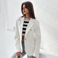thumbnail image 3 of BAETEUY Women Suit Coat Lapel Long Sleeve Flap Pockets Suit Jacket, 3 of 8