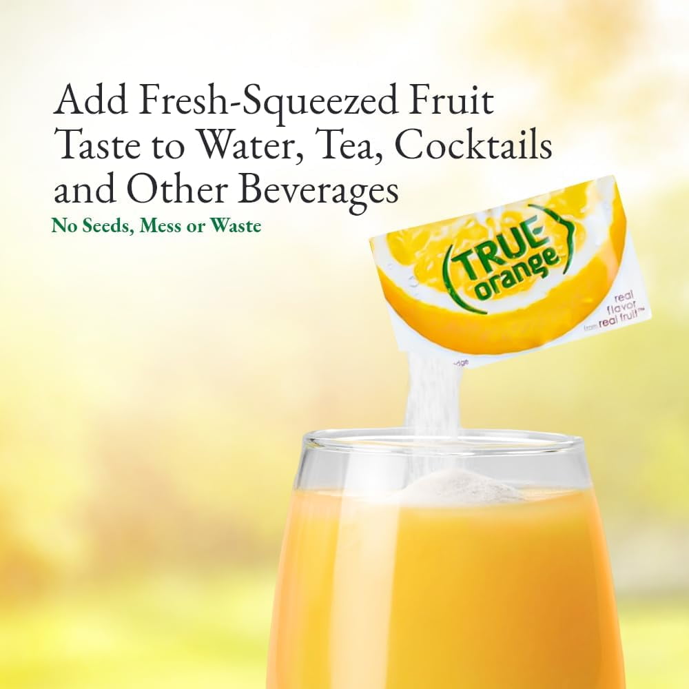 (100 Pack, 25 Each) True Lemon, True Lime, True Orange, True Grapefruit, Packaged by BOLT BOX - On-The-Go Powdered Drink Mix Water Enhancer Variety Pack, Zero Calorie Unsweetened Water Flavoring