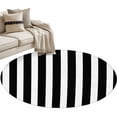 thumbnail image 2 of Black Striped Round Area Rug 4 FT, Non Slip Indoor Outdoor Rug, Modern Farmhouse Black and White Stripes Washable Soft Circular Carpet Non-Shedding Floor Mat for Coffee Table Nursery Foyer Balcony, 2 of 8