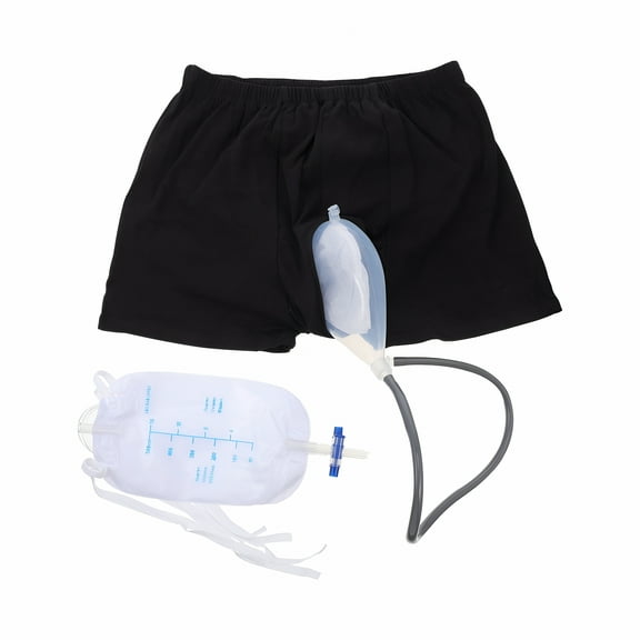 TELOLY 1 Set Incontinence Underwear with Urine Collector Bags Anti-leak Incontinence Men Underwear