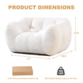 thumbnail image 6 of VNT Bean Bag Chair, Oversized Bean Bag for Adults & Kids, Faux Rabbit Fur, Supports Up to 550 lbs, White, 6 of 9