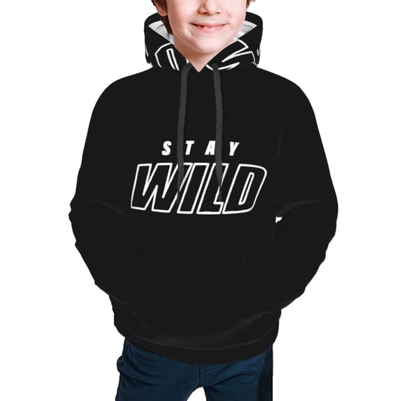 Ben Azelart Stay Wild Kids' Hoodie 3d Print Sweatshirt Soft Pullover Hooded With Big Pockets For Boys Or Girls Small