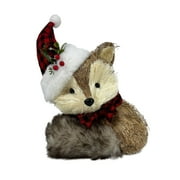 Galt International Straw Fox Christmas Tabletop Figurine - 12.5" - Brown and Beige