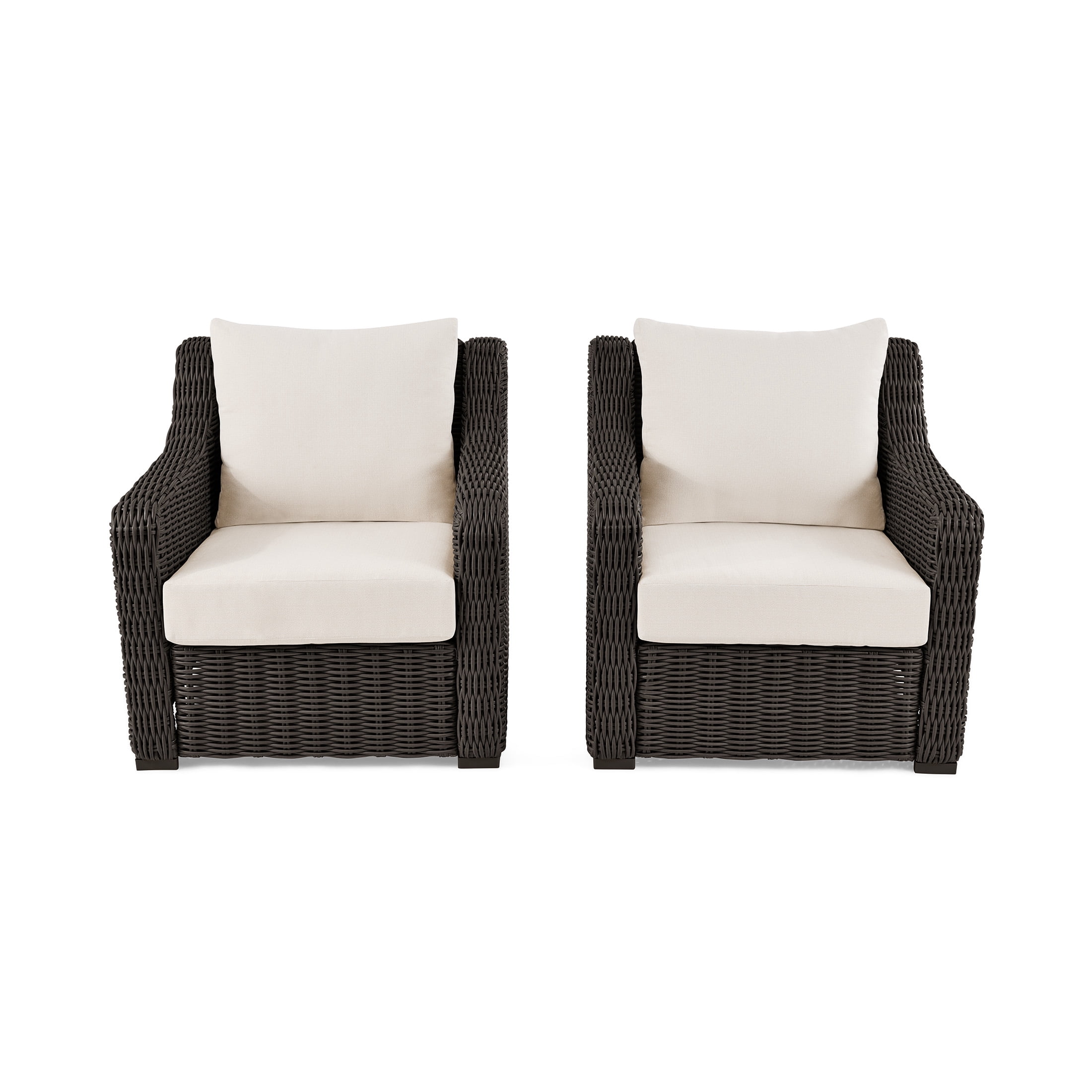 Better Homes & Gardens Bellamy Outdoor 2pk Lounge Chairs, Dark Brown