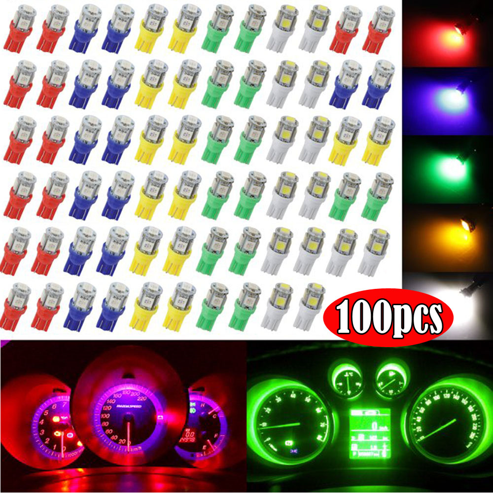 SCITOO 10-Pack T5 B8.4D 5050 SMD White LED Dashboard Indicator Bulbs – Cold White, 12V