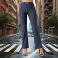 thumbnail image 6 of XIAONU Women's Bootcut Dress Pants High Waist Slim Fit Design Trousers Stretchy Office Style Work Bottoms Navy, 6 of 8