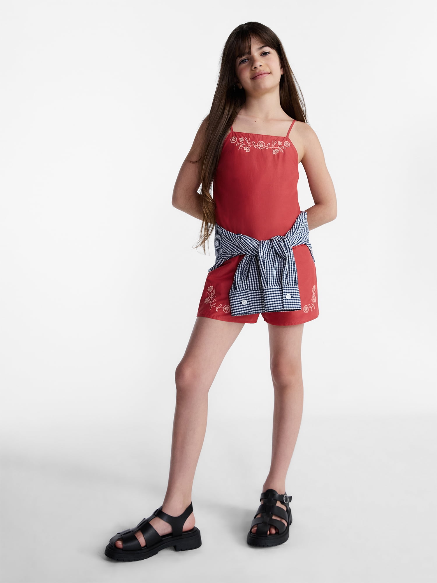 Weekend Academy Girls Embroidered Cotton Shorts, Sizes 4-18