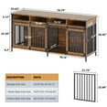 thumbnail image 3 of Biemlerfn 78.74'' Double Dog Crate Furniture with Removable Divider and 4 Compartments(Brown), 3 of 9