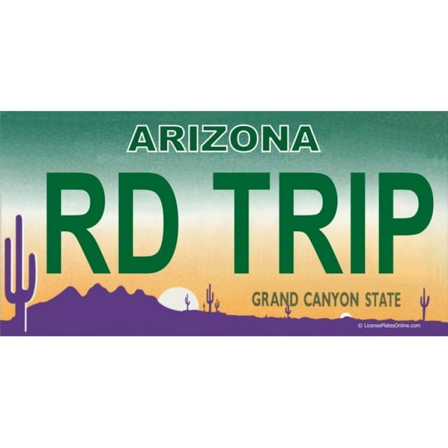Arizona RD TRIP Photo License Plate Free Personalization on this Plate