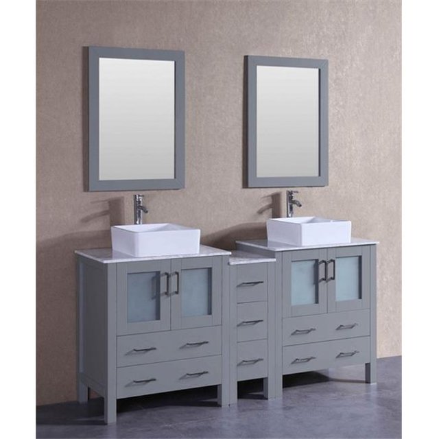 Mercury Import Group AGR230CBECM1S 72 in. Bosconi Double Vanity Set - Gray