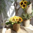 thumbnail image 5 of 1 ramo de arreglos de girasoles artificiales, ramo artificial de girasoles falsos de seda de verano grande, decoración para el hogar y la boda, 5 of 5