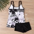 thumbnail image 5 of Generic Women Plus Size Swim Suits Printing Modest Ruched Swimsuits Two Piece Tankini Tops with Shorts Swimwear, 5 of 5