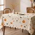 thumbnail image 6 of Cute Ghost Pumpkin Halloween Tablecloth, Floral Bow Printed Rectangular Scalloped Edge Decorative Table Cover for Diningroom Apartment Wedding, 6 of 7