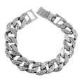 thumbnail image 1 of Cadena cubana jinwen para hombres Plata 7.87 pulgadas, 1 of 5