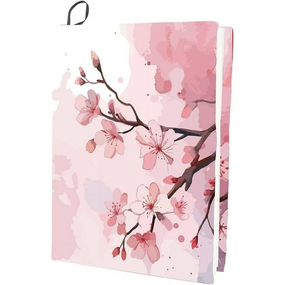 Polyester Book Covers 400x250mm Elastic Notebook Wraps March Cherry Blossom