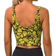 thumbnail image 3 of Naloa Yellow Butterflies Sports Bras for Women, High Support Bra with Removable Pads, Comfortable - Large, 3 of 9